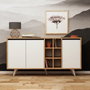 Hanah Home Consola Roble y Blanco, 140x86x40 cm, Tablero Partículas Melamina, Moderna - Novedad